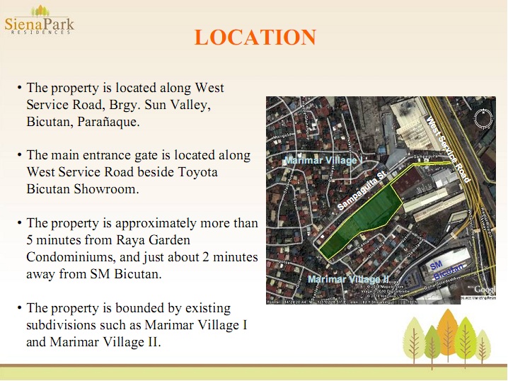 Siena Park Residences Location