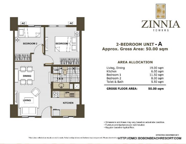 Zinnia Towers 2 Bedroom A