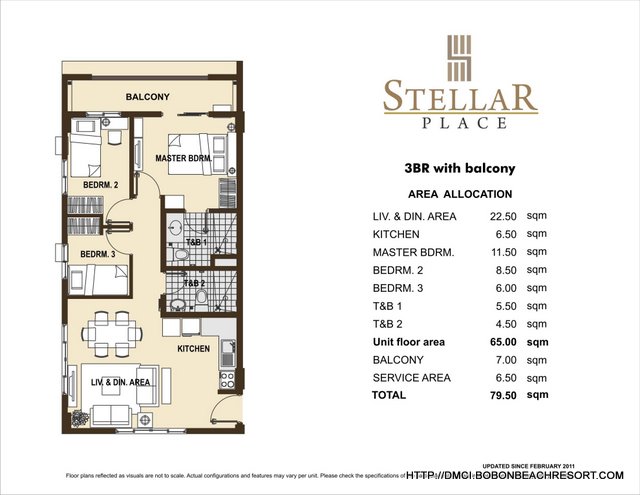 Stellar Place 3 Bedroom Layout