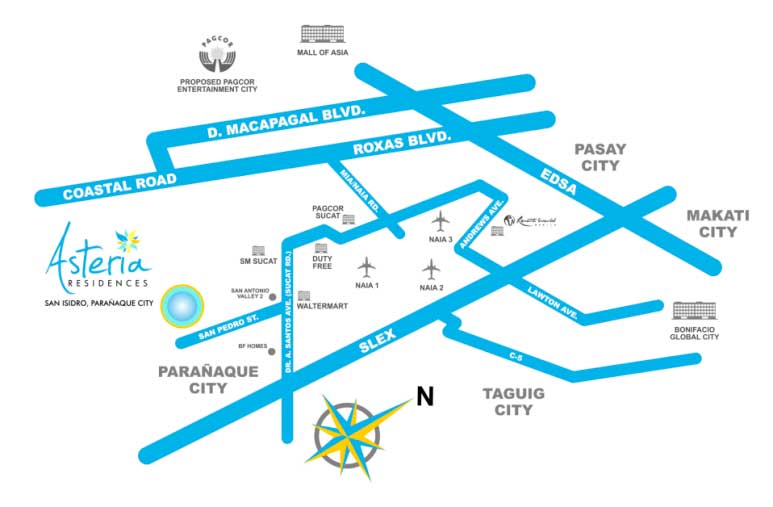 Asteria Residences Location Map