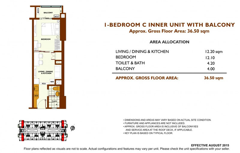 Fairway Terraces 1 Bedroom C Layout