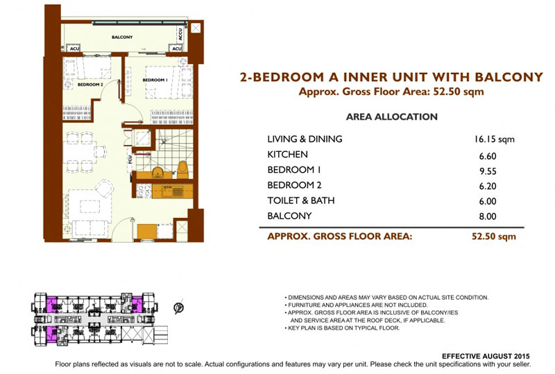 Fairway Terraces 2 Bedroom A Layout