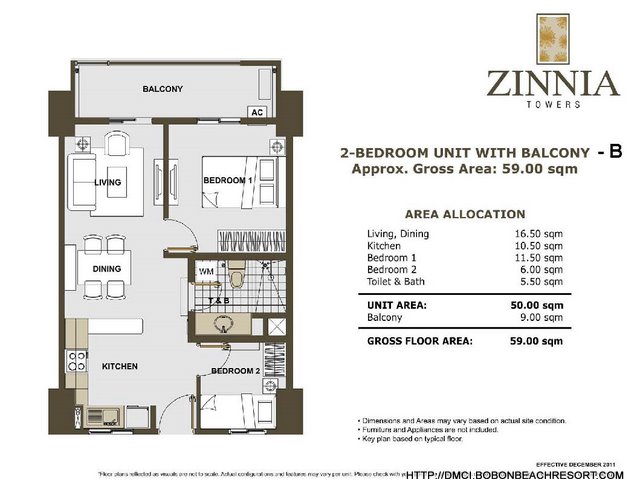 Zinnia Towers 2 Bedroom with Balcony B