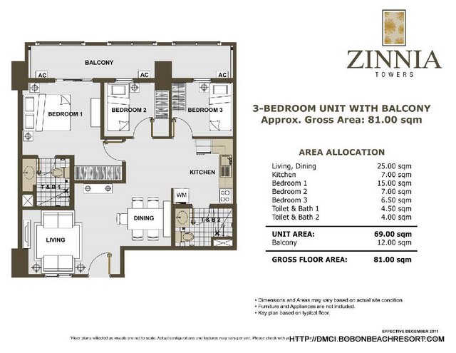 3 Bedroom Unit with Balcony