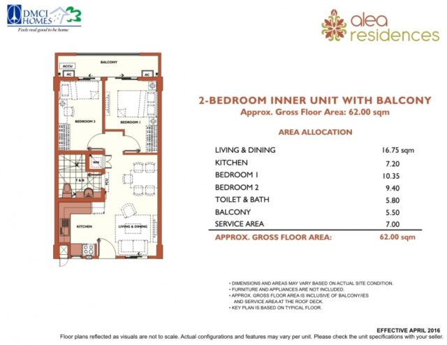 Alea Residences 2 Bedroom Layout