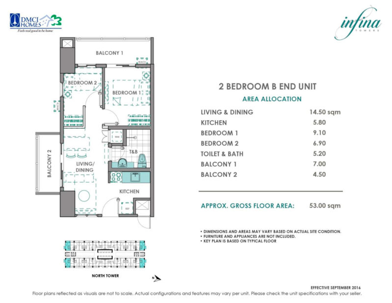 Infina Towers 2 Bedroom B