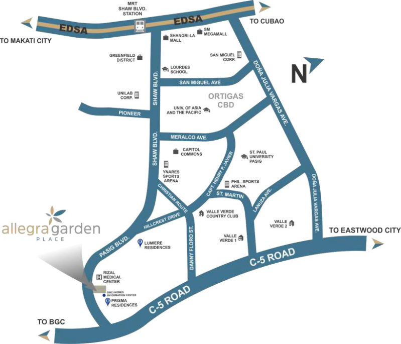Allegra Garden Place Location