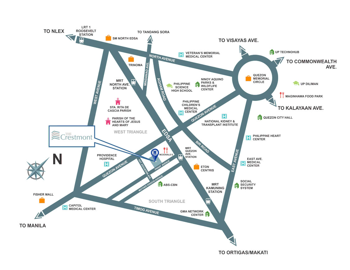 The Crestmont Location Map