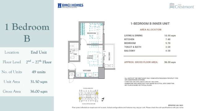 1 Bedroom Crestmont DMCI for sale 