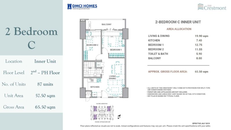 2 Bedroom Crestmont DMCI for sale