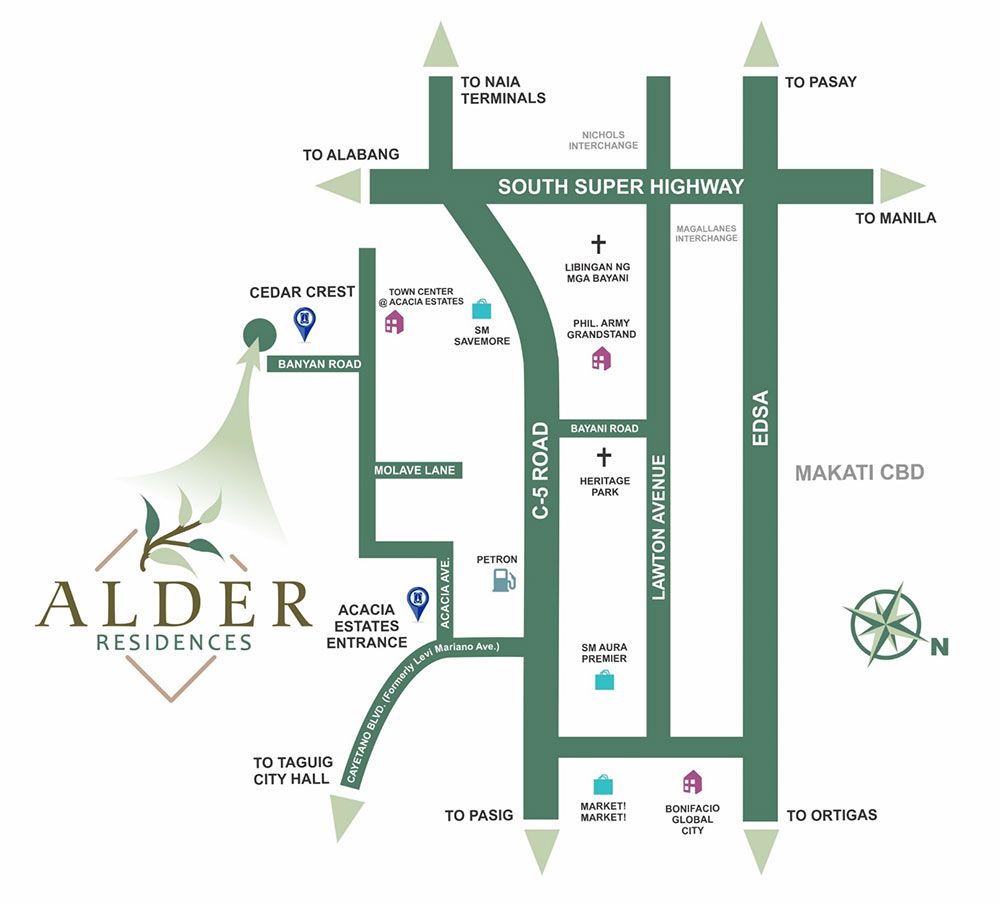 Alder Residences Location Map