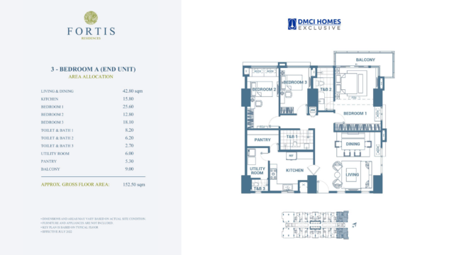 Fortis Residences 3BR A