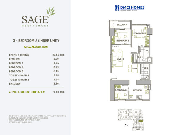 Sage Residences DMCI 3BR A