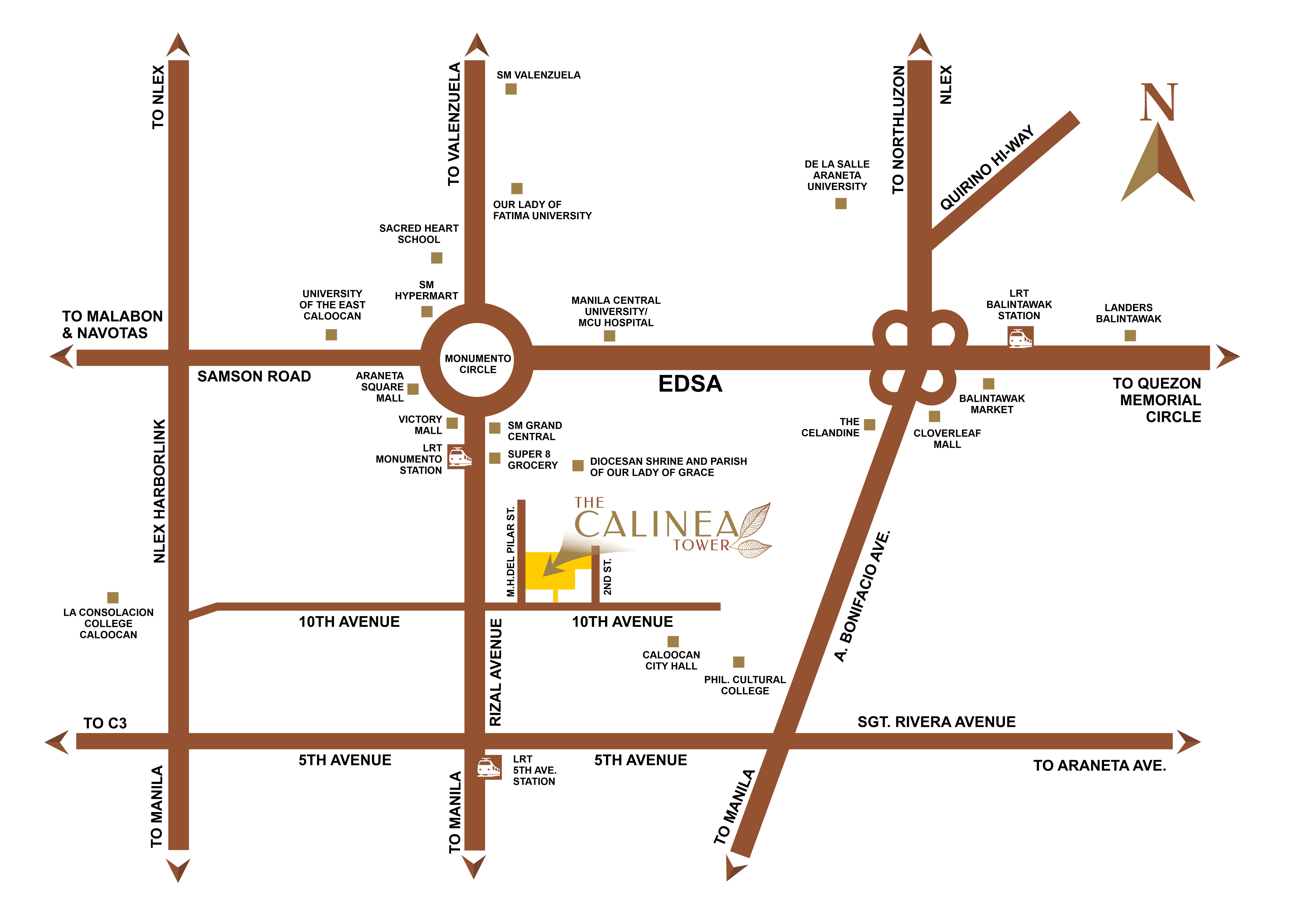The Calinea Tower Location Map