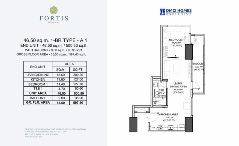 Fortis Residences 1BR