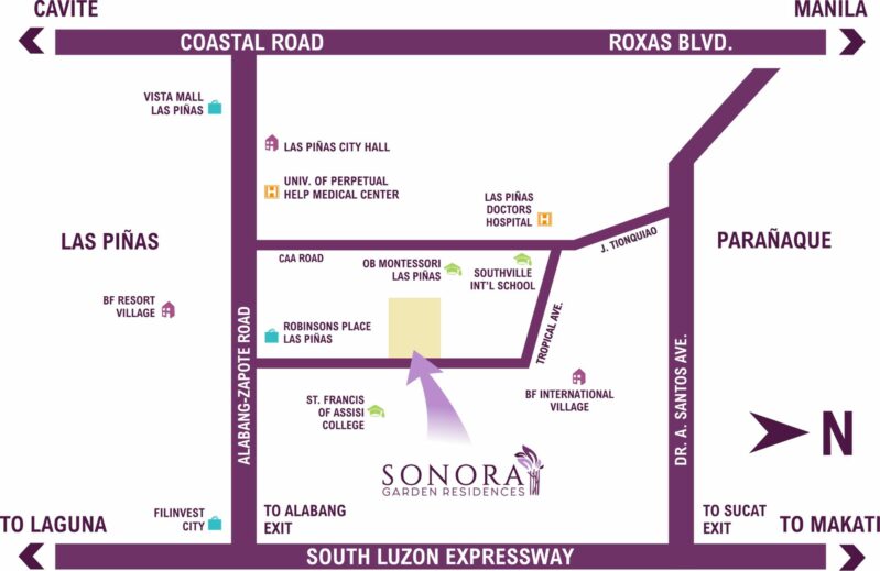 Sonora Garden Residences Location Map