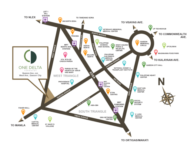 One Delta Terraces Location Map